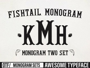 Fishtail Monogram Fonts for Creative Lettering Projects
